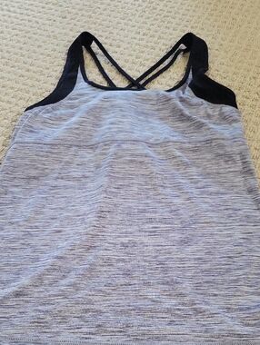 Light Gray Strappy Women's Tank Top - Casual Activewear